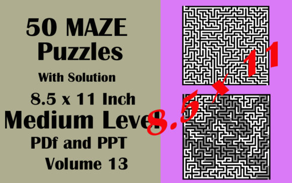 Download 50 Maze Medium Level 8.5x11 PDF PPTX V13 - Pptx Collection